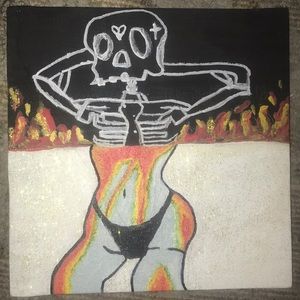 A painting I painted (women’s body with skeleton)